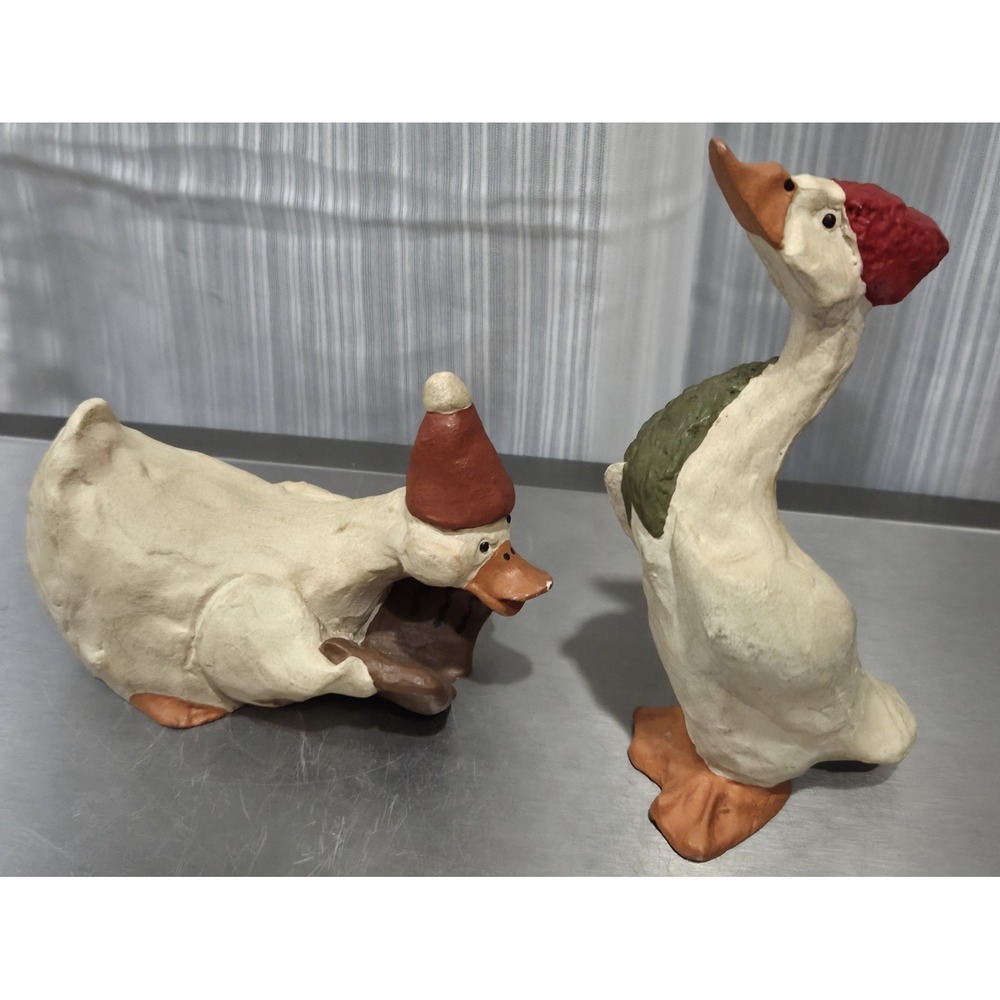 Ike & Sandy Spillman‎ Set/2 Christmas Geese Vintage 1976
